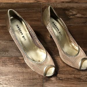 Madden Girl Gold Mesh Platform 7.5